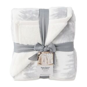 Better Homes & Gardens Printed Velvet Plush Faux Fur Soft Throw Blanket Oversize